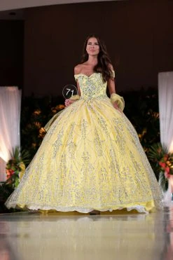 Elizabeth K - GL2910 Glitter Mesh Off-Shoulder Quinceanera Gown 15 Elizabeth K - GL2910 Glitter Mesh Off-Shoulder Quinceanera Gown