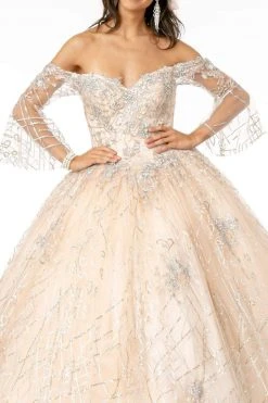 Elizabeth K - GL2911 Glitter Off-Shoulder Ballgown 20 Elizabeth K - GL2911 Glitter Off-Shoulder Ballgown