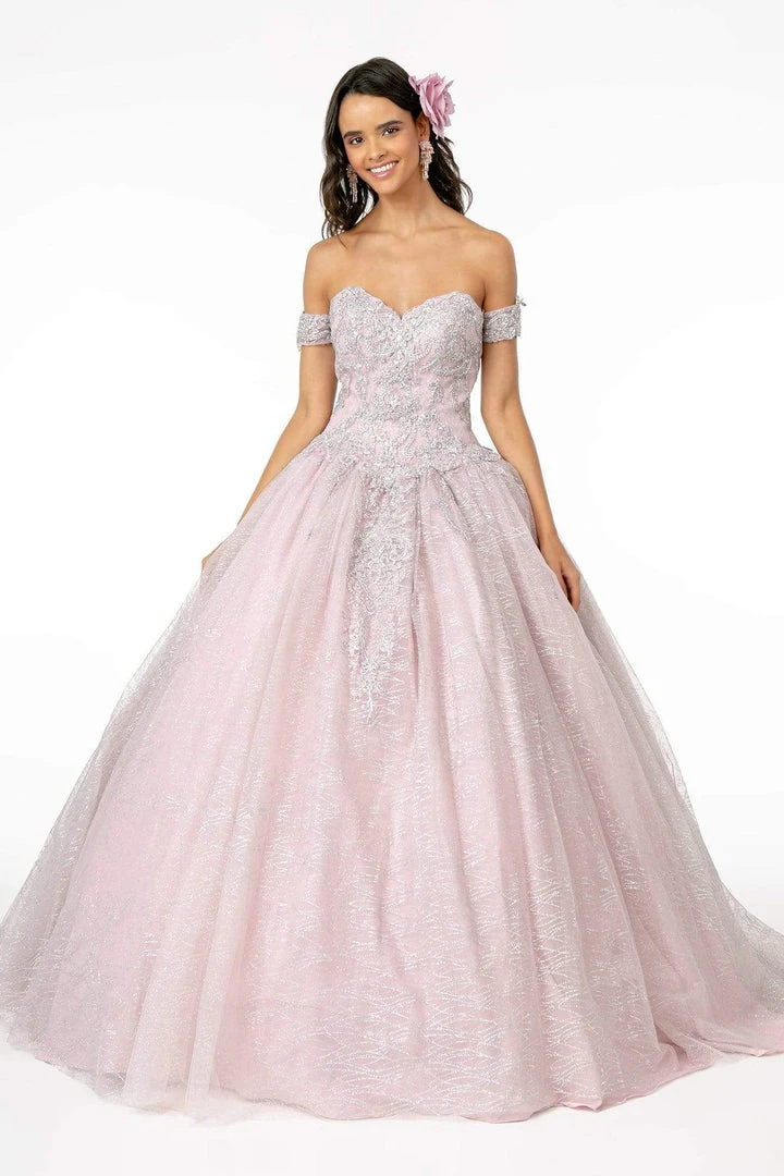 Elizabeth K - GL2914 Glitter Embellished Sweetheart Ballgown With Cape 5 Elizabeth K - GL2914 Glitter Embellished Sweetheart Ballgown With Cape