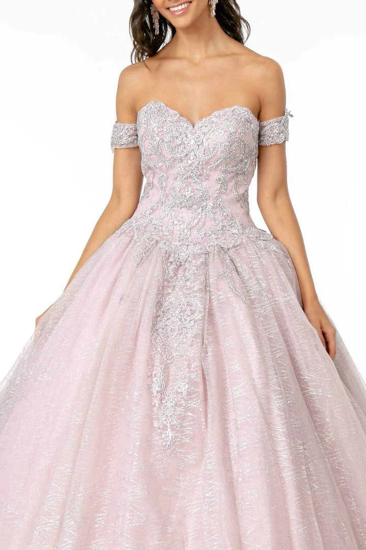 Elizabeth K - GL2914 Glitter Embellished Sweetheart Ballgown With Cape 6 Elizabeth K - GL2914 Glitter Embellished Sweetheart Ballgown With Cape