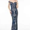 Elizabeth K - GL2922 Glitter Off-Shoulder Evening Dress 1 Elizabeth K - GL2922 Glitter Off-Shoulder Evening Dress