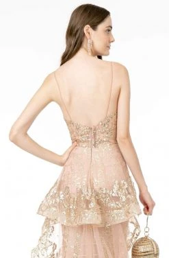 Elizabeth K - GL2959 Plunging V-Neck Glitter Mesh Trumpet Dress 9 Elizabeth K - GL2959 Plunging V-Neck Glitter Mesh Trumpet Dress