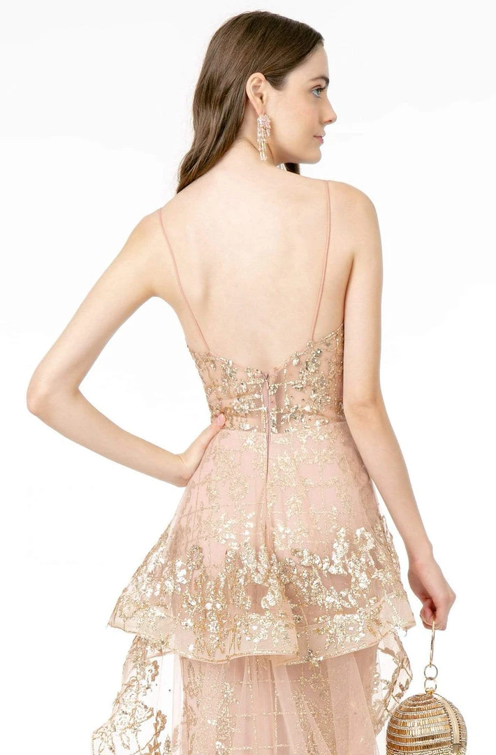 Elizabeth K - GL2959 Plunging V-Neck Glitter Mesh Trumpet Dress 6 Elizabeth K - GL2959 Plunging V-Neck Glitter Mesh Trumpet Dress