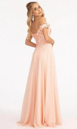 Elizabeth K GL3018 - Floral Embellished A-Line Evening Dress