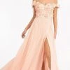 Elizabeth K GL3018 - Floral Embellished A-Line Evening Dress 2 Elizabeth K GL3018 - Floral Embellished A-Line Evening Dress