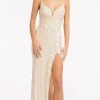 Elizabeth K GL3023 - Sequined Cutout Evening Gown 1 Elizabeth K GL3023 - Sequined Cutout Evening Gown