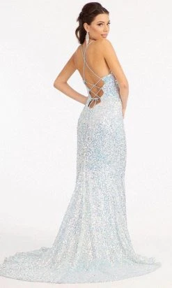 Elizabeth K GL3051 - Sleeveless Sequined Evening Gown