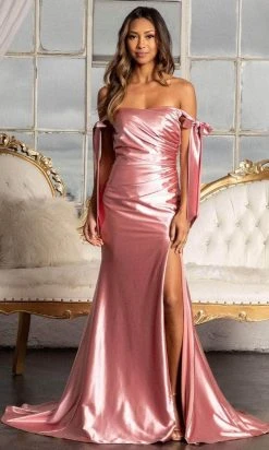 Elizabeth K GL3059 - Ruche Satin Mermaid Prom Dress