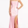 Elizabeth K GL3061 - Lace Up Satin Evening Dress 1 Elizabeth K GL3061 - Lace Up Satin Evening Dress