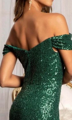 Elizabeth K GL3064 - Off Shoulder Sleeve Mermaid Dress