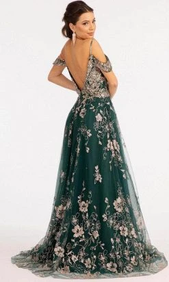 Elizabeth K GL3070 - Draping Sleeves Formal Gown