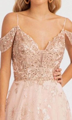 Elizabeth K GL3070 - Draping Sleeves Formal Gown