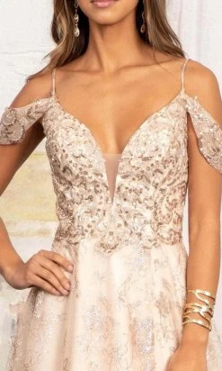 Elizabeth K GL3070 - Draping Sleeves Formal Gown