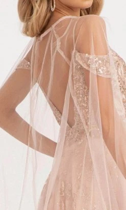 Elizabeth K GL3070 - Draping Sleeves Formal Gown