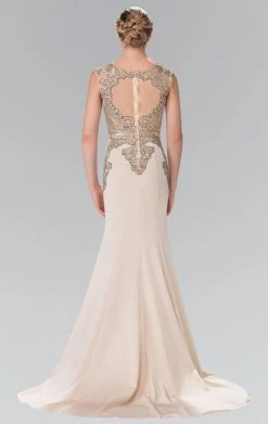 Elizabeth K - Gold Toned Embroidered Beaded Bodice Gown GL1461 20 Elizabeth K - Gold Toned Embroidered Beaded Bodice Gown GL1461