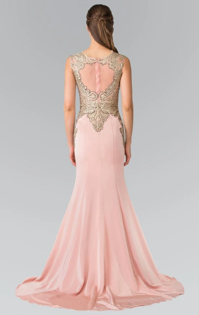 Elizabeth K - Gold Toned Embroidered Beaded Bodice Gown GL1461 11 Elizabeth K - Gold Toned Embroidered Beaded Bodice Gown GL1461