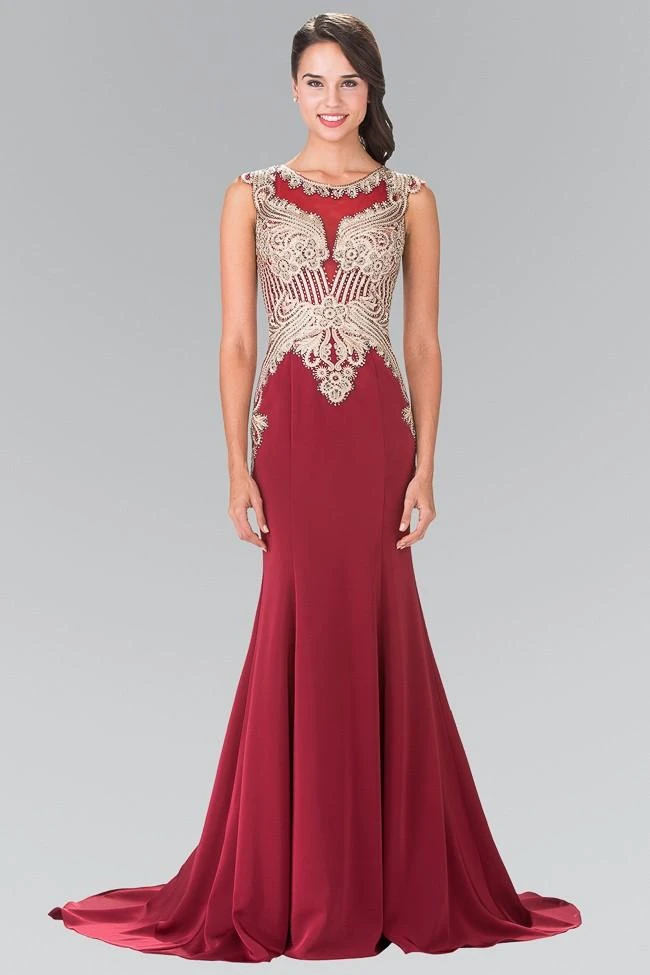Elizabeth K - Gold Toned Embroidered Beaded Bodice Gown GL1461 5 Elizabeth K - Gold Toned Embroidered Beaded Bodice Gown GL1461