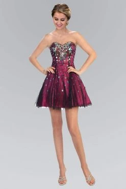 Elizabeth K - GS1023 Sequined Sweetheart Tulle A-Line Dress