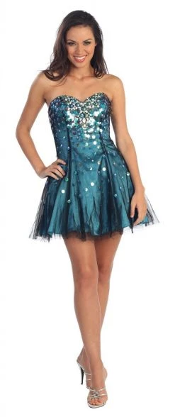 Elizabeth K - GS1023 Sequined Sweetheart Tulle A-Line Dress 6 Elizabeth K - GS1023 Sequined Sweetheart Tulle A-Line Dress