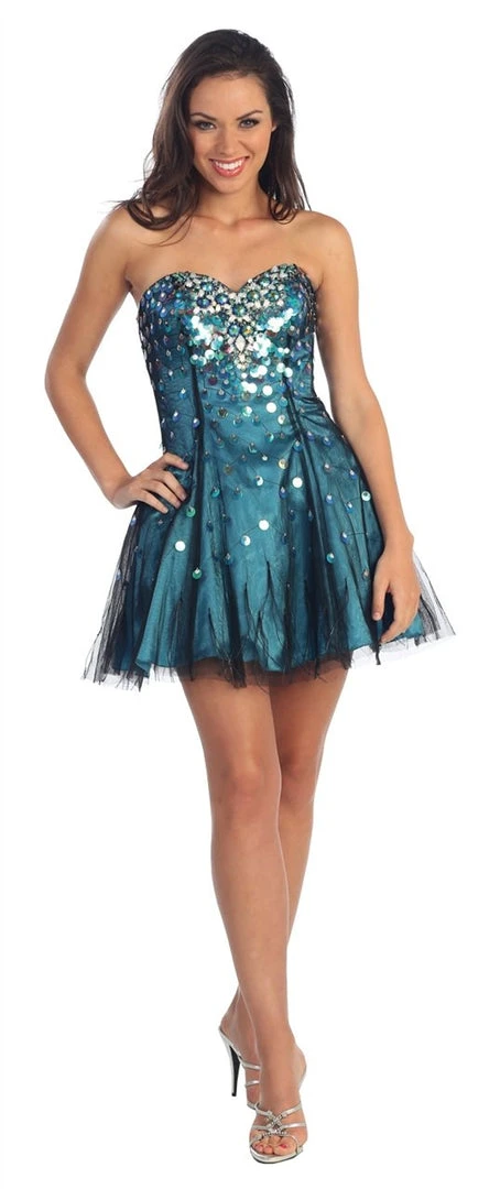 Elizabeth K - GS1023 Sequined Sweetheart Tulle A-Line Dress 4 Elizabeth K - GS1023 Sequined Sweetheart Tulle A-Line Dress
