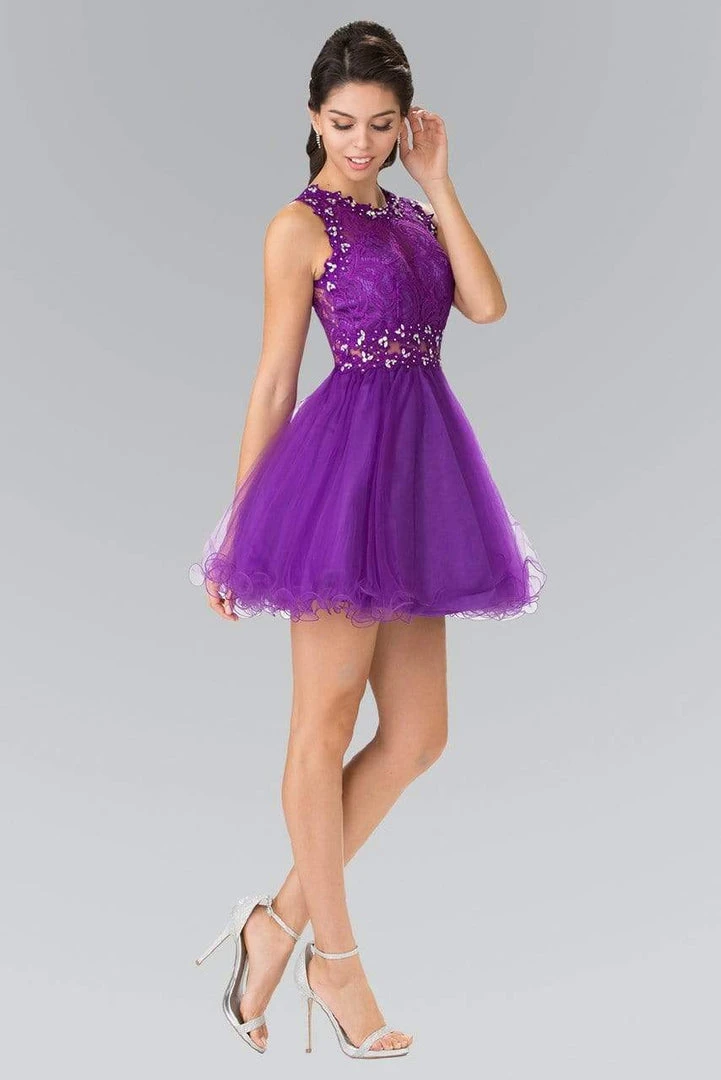 Elizabeth K - GS1427 Sleeveless Lace Bodice Short Dress 3 Elizabeth K - GS1427 Sleeveless Lace Bodice Short Dress