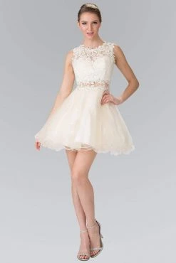 Elizabeth K - GS1427 Sleeveless Lace Bodice Short Dress 19 Elizabeth K - GS1427 Sleeveless Lace Bodice Short Dress