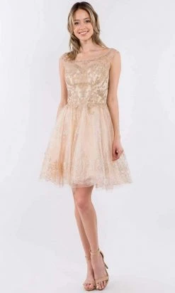 Elizabeth K - GS1964 Cap Sleeve Glitter Illusion Dress 18 Elizabeth K - GS1964 Cap Sleeve Glitter Illusion Dress