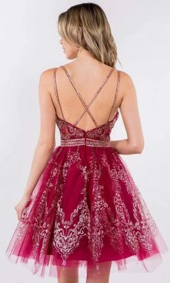 Elizabeth K - GS1965 Jeweled Waist Glitter A-Line Dress 19 Elizabeth K - GS1965 Jeweled Waist Glitter A-Line Dress