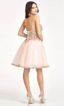 Elizabeth K GS1980 - Sequin Applique A-Line Cocktail Dress