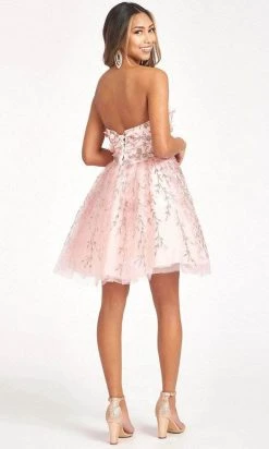 Elizabeth K GS1995 - Strapless Embellished Short Dress