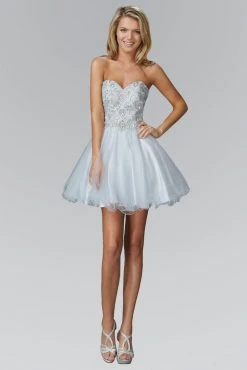 Elizabeth K - GS2031 Bejeweled Sweetheart Tulle Dress
