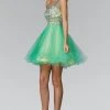 Elizabeth K - GS2033 Asymmetrical Neck Tulle Dress 2 Elizabeth K - GS2033 Asymmetrical Neck Tulle Dress
