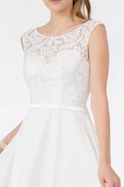 Elizabeth K - GS2807 Lace Bodice Corset Back Chiffon Dress 37 Elizabeth K - GS2807 Lace Bodice Corset Back Chiffon Dress