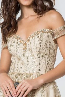 Elizabeth K - GS2833 Glitter Off-Shoulder A-Line Cocktail Dress 13 Elizabeth K - GS2833 Glitter Off-Shoulder A-Line Cocktail Dress