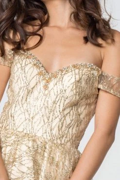 Elizabeth K - GS2834 Beaded Off-Shoulder A-Line Cocktail Dress 12 Elizabeth K - GS2834 Beaded Off-Shoulder A-Line Cocktail Dress