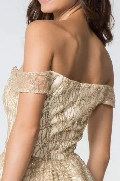 Elizabeth K - GS2834 Beaded Off-Shoulder A-Line Cocktail Dress 13 Elizabeth K - GS2834 Beaded Off-Shoulder A-Line Cocktail Dress