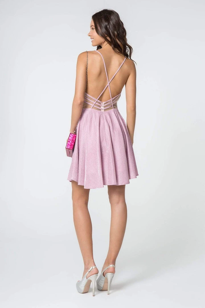 Elizabeth K - GS2839 Deep V-neck A-line Cocktail Dress 4 Elizabeth K - GS2839 Deep V-neck A-line Cocktail Dress