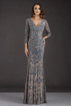 Feriani Couture - 18004 Embellished V-neck Sheath Dress