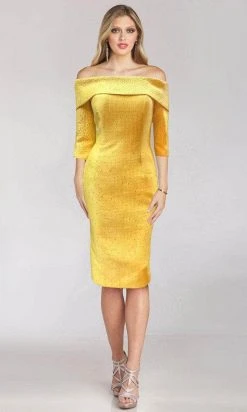 Feriani Couture 18155 - Off-Shoulder Midi Dress