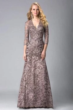 Feriani Couture - 18399 Classy Lace V-Neck Evening Gown 10 Feriani Couture - 18399 Classy Lace V-Neck Evening Gown