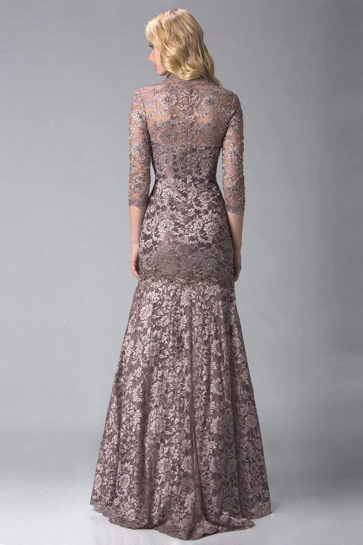 Feriani Couture - 18399 Classy Lace V-Neck Evening Gown 6 Feriani Couture - 18399 Classy Lace V-Neck Evening Gown