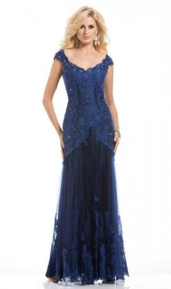 Feriani Couture - 18401 Embellished V Neck Lace Evening Gown 9 Feriani Couture - 18401 Embellished V Neck Lace Evening Gown