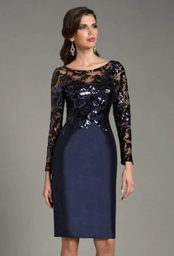 Feriani Couture - 18474 Sequined Sheer Short Dress