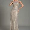 Feriani Couture - 18484 Crystal Embellished Floral Long Dress 1 Feriani Couture - 18484 Crystal Embellished Floral Long Dress
