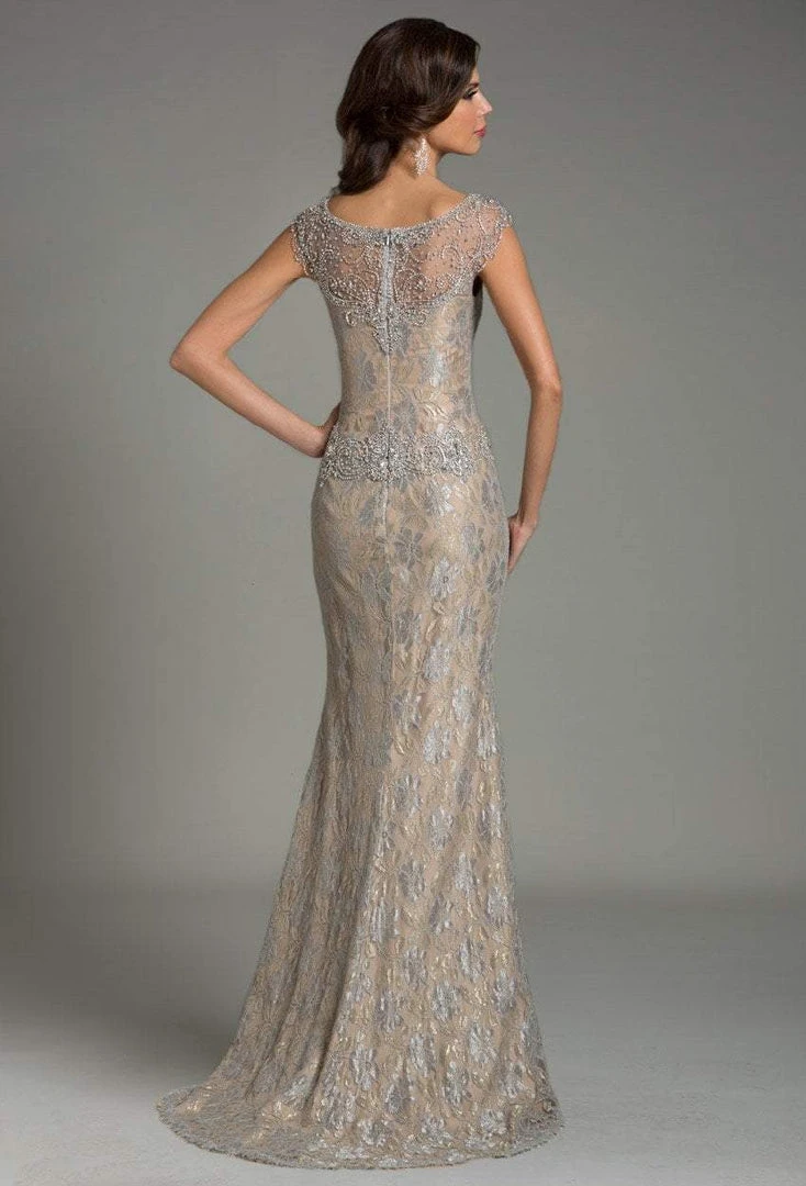 Feriani Couture - 18484 Crystal Embellished Floral Long Dress 4 Feriani Couture - 18484 Crystal Embellished Floral Long Dress