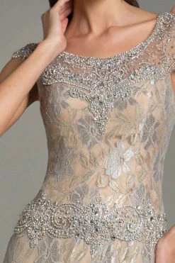 Feriani Couture - 18484 Crystal Embellished Floral Long Dress 7 Feriani Couture - 18484 Crystal Embellished Floral Long Dress