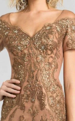 Feriani Couture - 18569 Embellished V-Neck A-Line Dress 8 Feriani Couture - 18569 Embellished V-Neck A-Line Dress