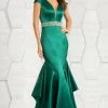 Feriani Couture - 18582 Ruffled Deep V-Neck Mermaid Dress 1 Feriani Couture - 18582 Ruffled Deep V-Neck Mermaid Dress