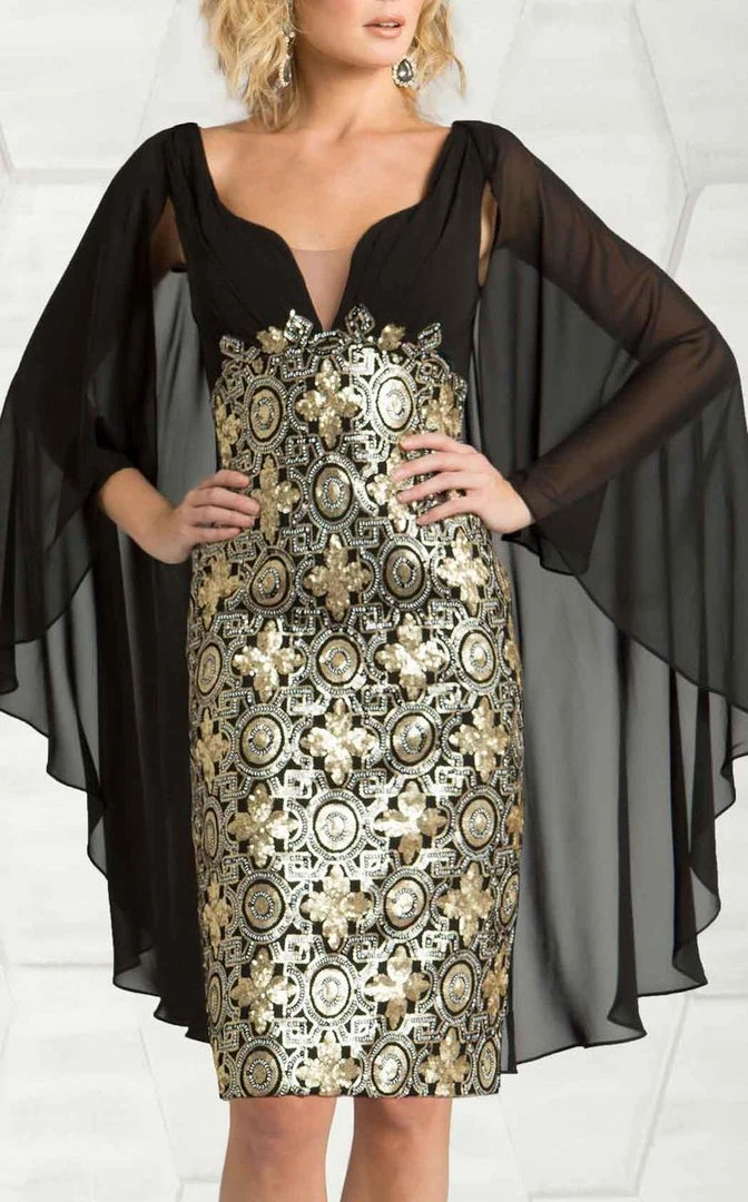 Feriani Couture - 18631 Amazing Cocktail Dress With Cape 4 Feriani Couture - 18631 Amazing Cocktail Dress With Cape