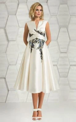 Feriani Couture - 18632 Floral Beaded A-line Dress